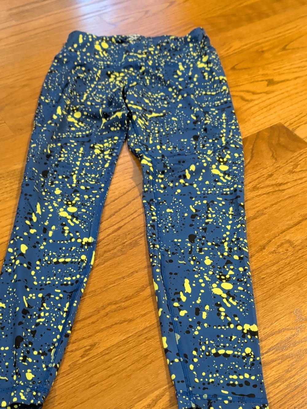 Blue & Yellow Splatter Active Leggings